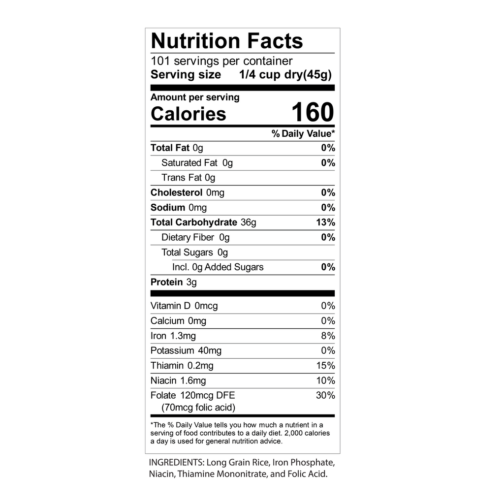 Riceland 4% Extra Long Grain White Rice, 10 lb poly bag, Pack of 4