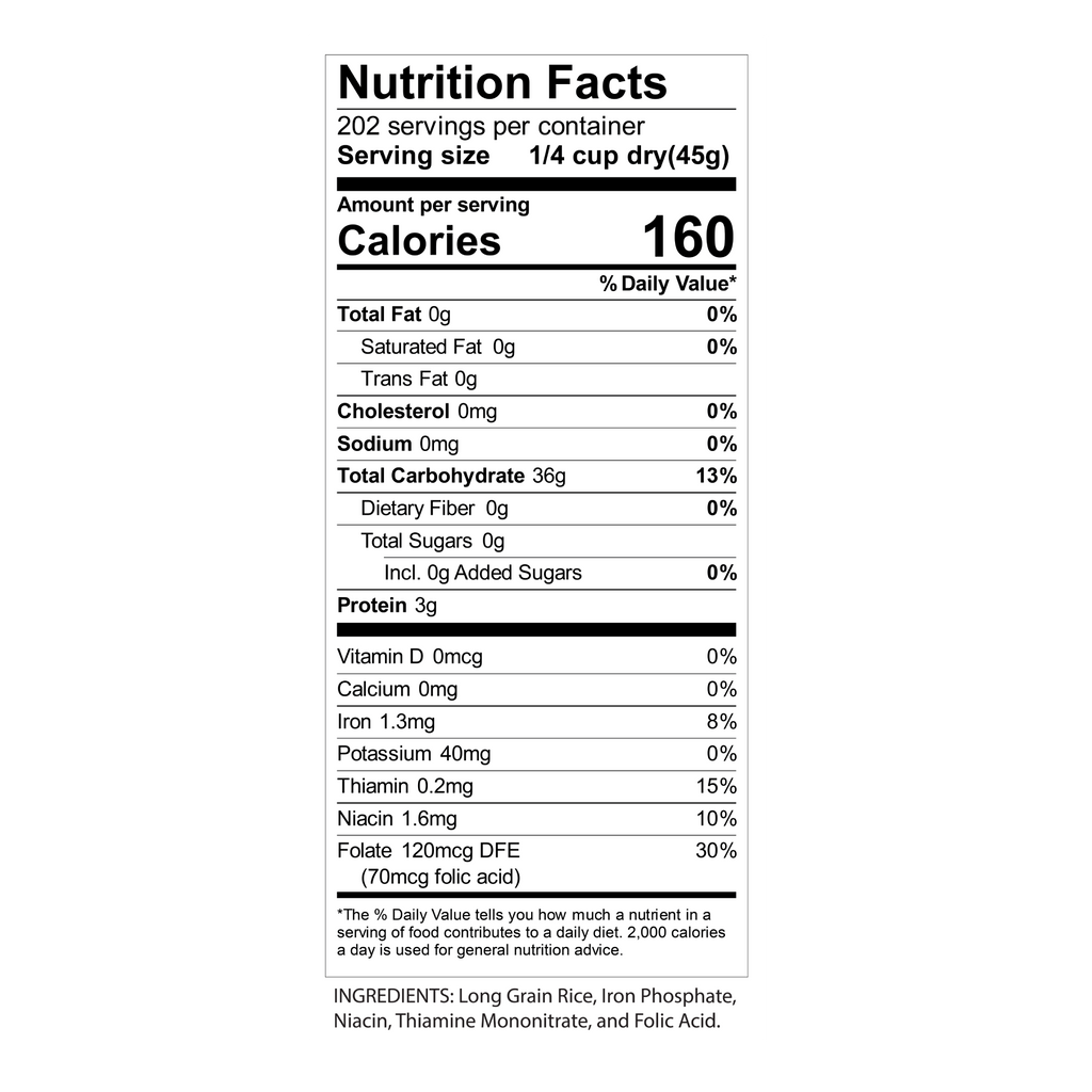 Riceland 4% Extra Long Grain White Rice, 20 lb poly bag, Pack of 3