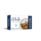 Riceland white rice 1 pound carton on a white background