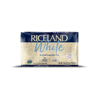 Riceland White rice 5 pound package on a white background