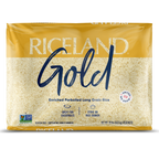Riceland Gold rice 20 pound package on a white background