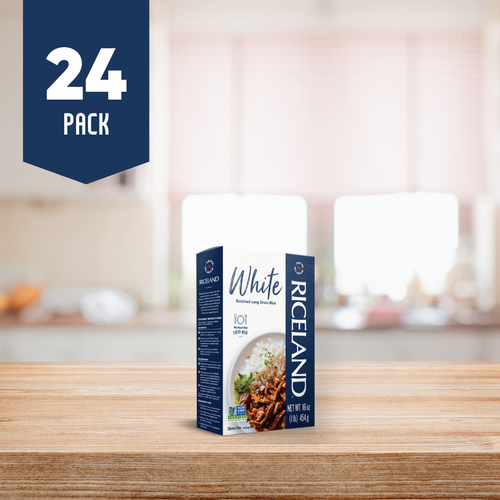 Riceland 4% Extra Long Grain White Rice, 1 lb carton, Pack of 24