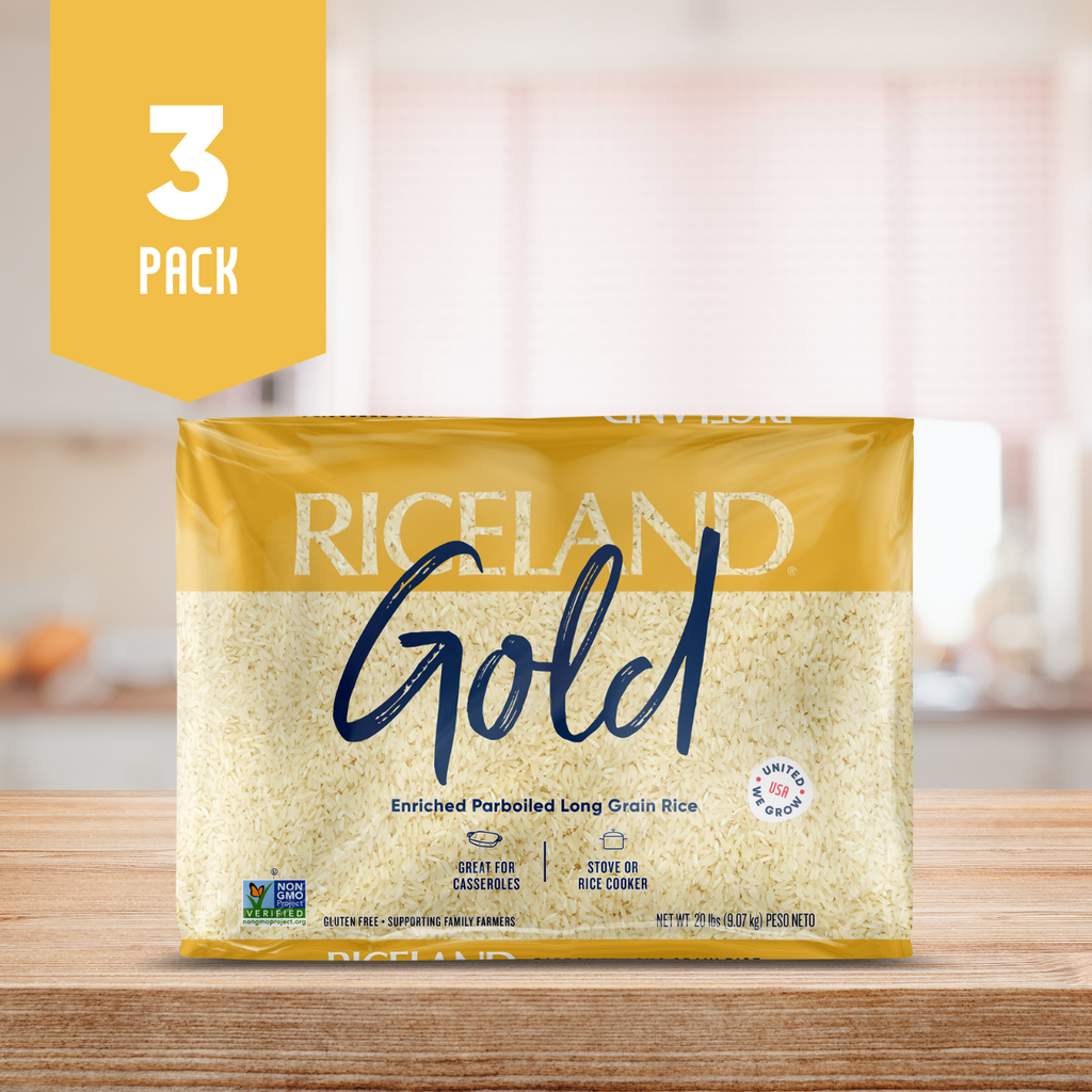 Riceland Gold Parboiled Long Grain Rice, 20 lb poly bag, Pack of 3